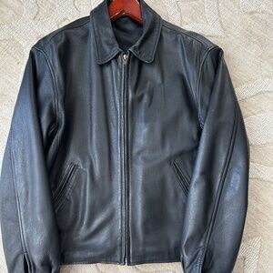 Black leather mens jacket